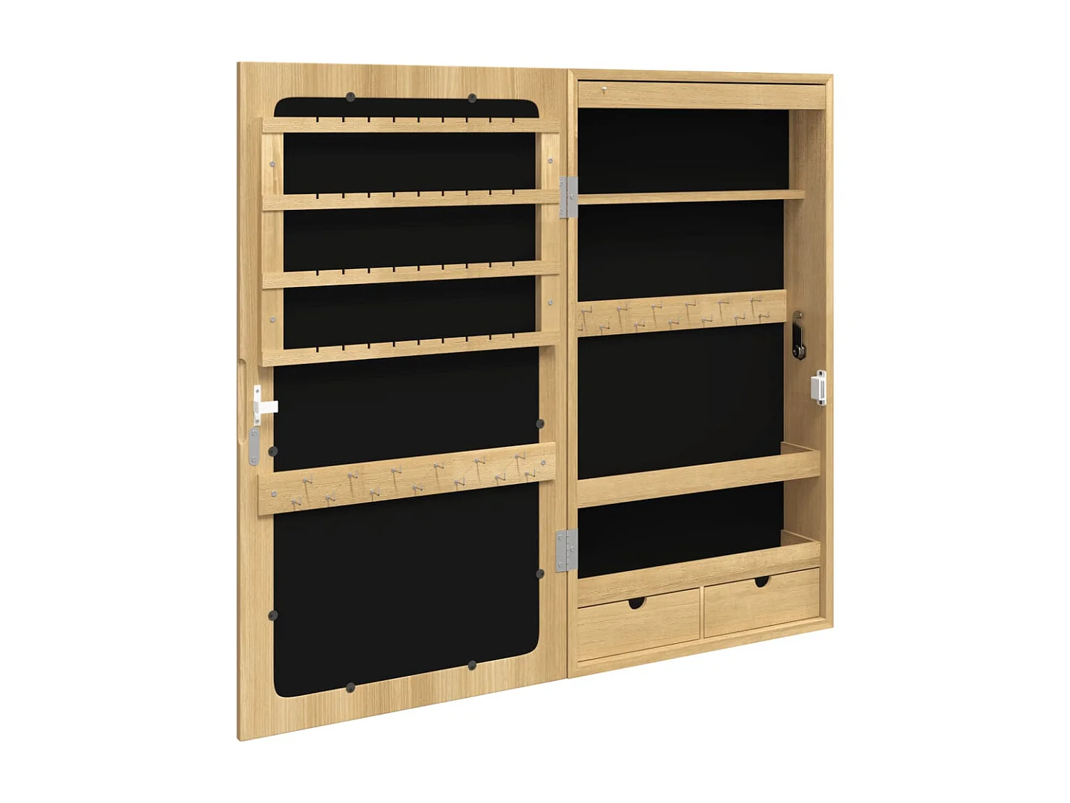 Mobile portagioie con specchio e illuminazione a LED a parete