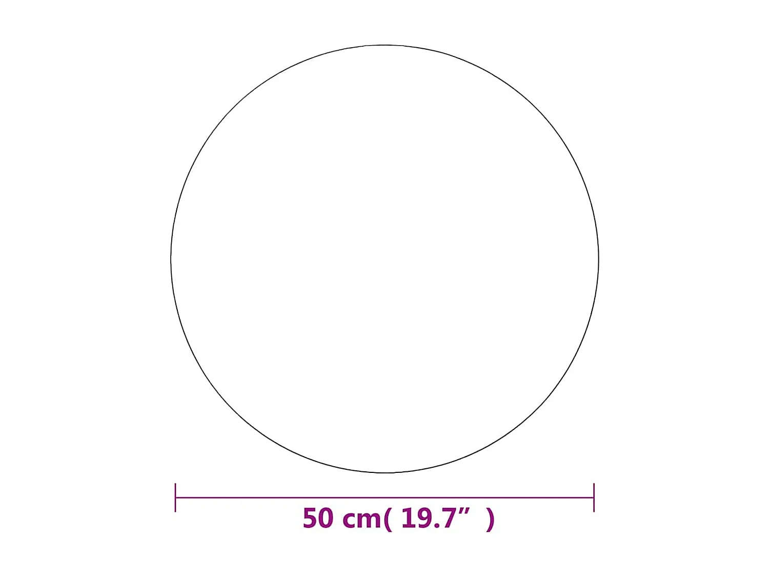 Specchio da parete in vetro rotondo da 50 cm