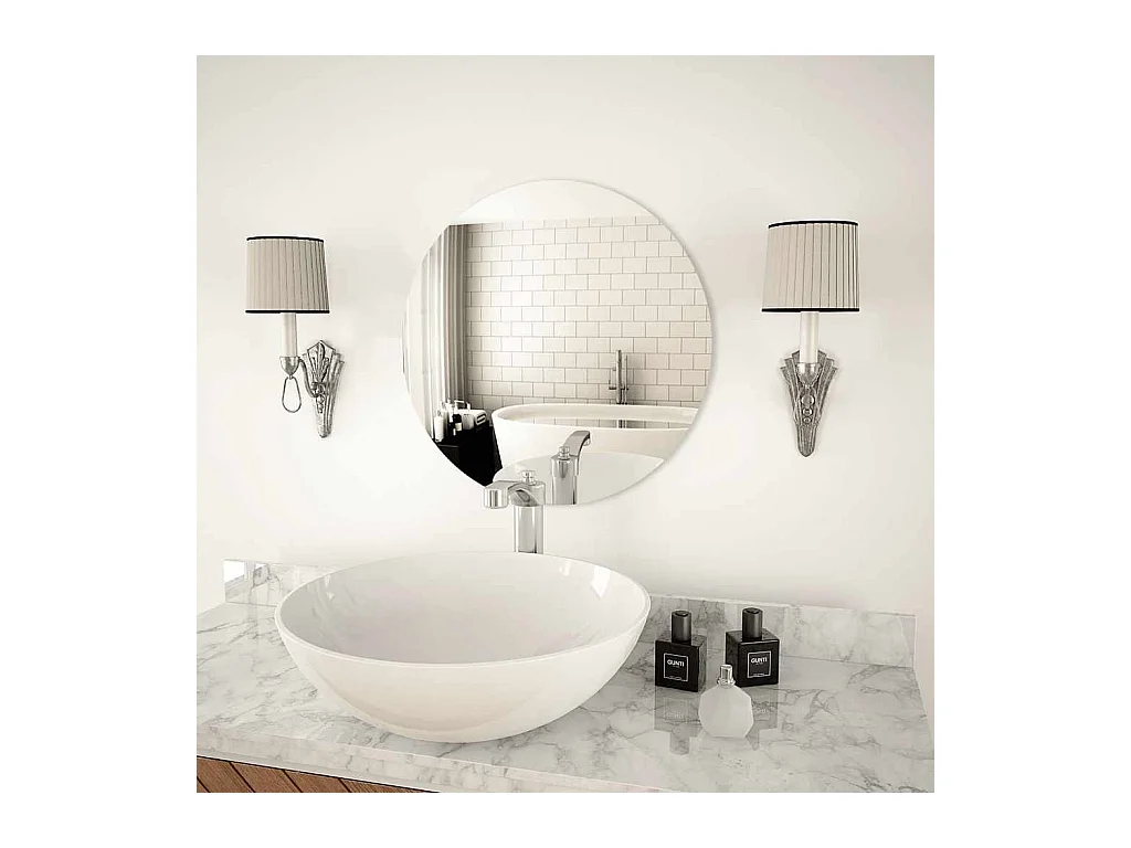 50 cm ronde glazen wandspiegel