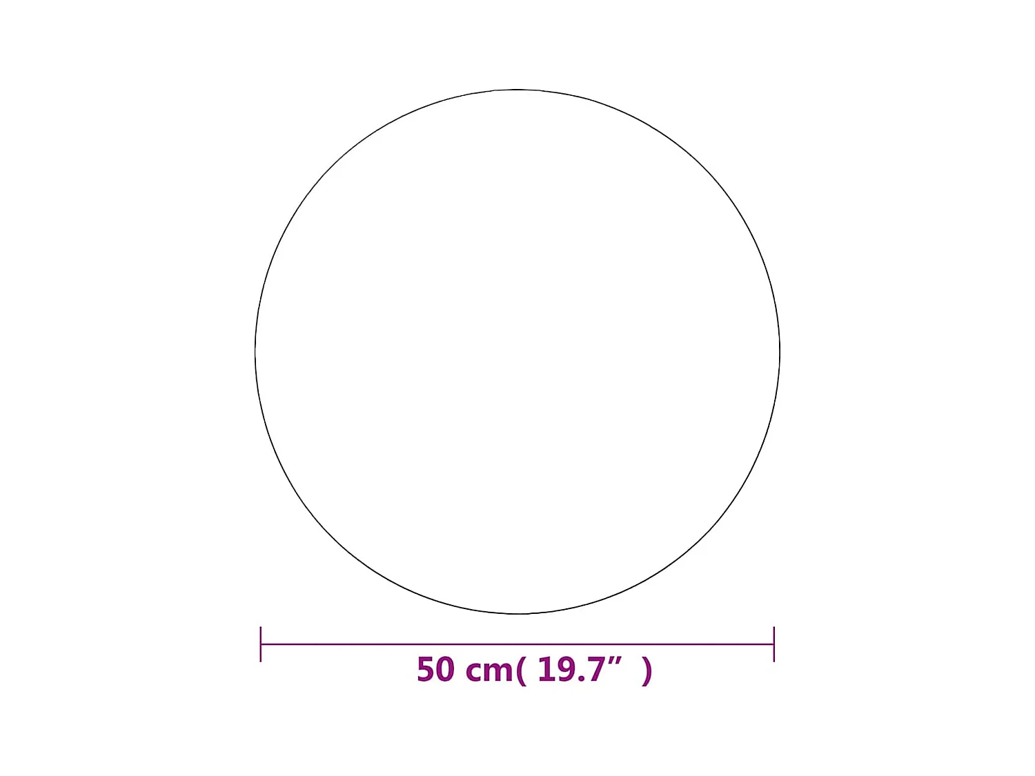 50 cm ronde glazen wandspiegel