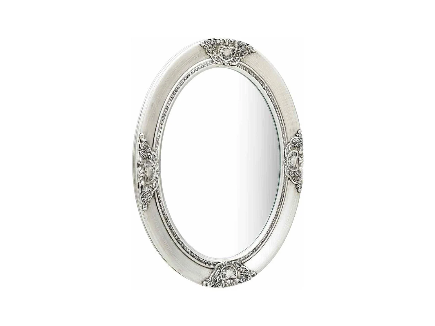 Specchio da parete in stile barocco 50x70 cm Argento