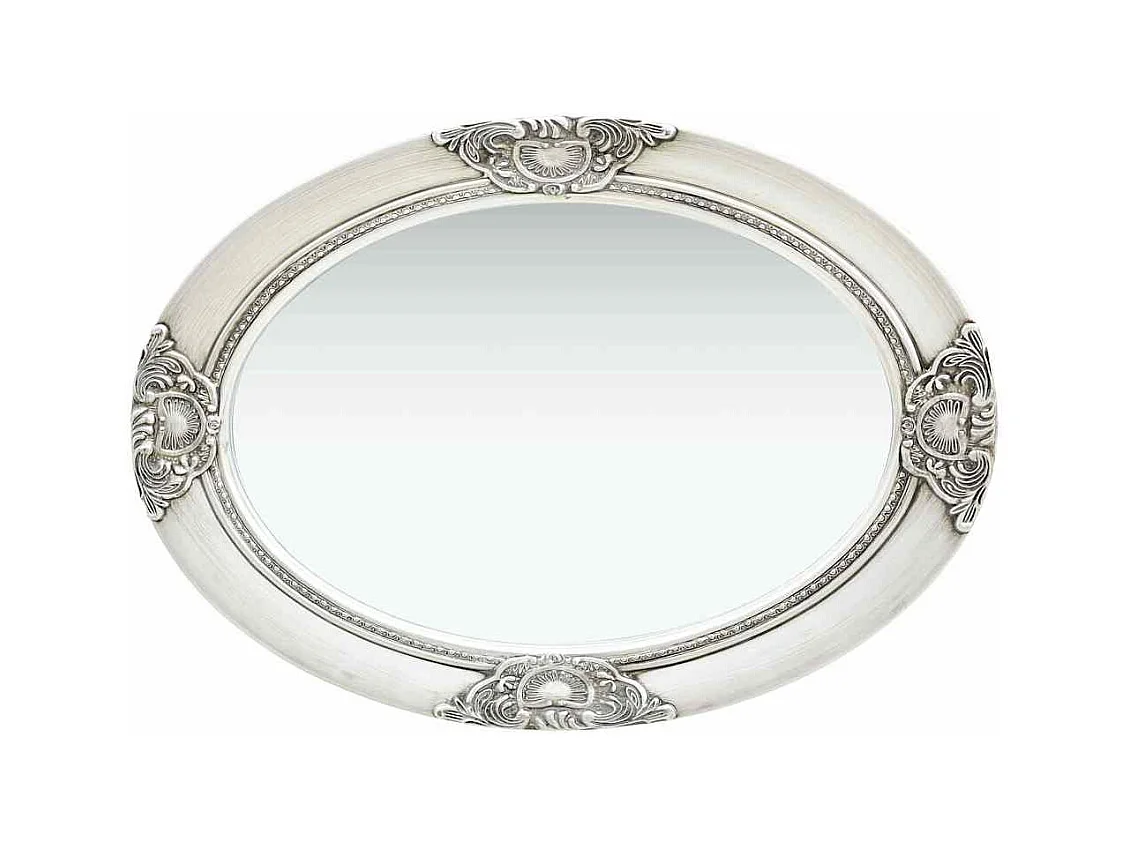Specchio da parete in stile barocco 50x70 cm Argento