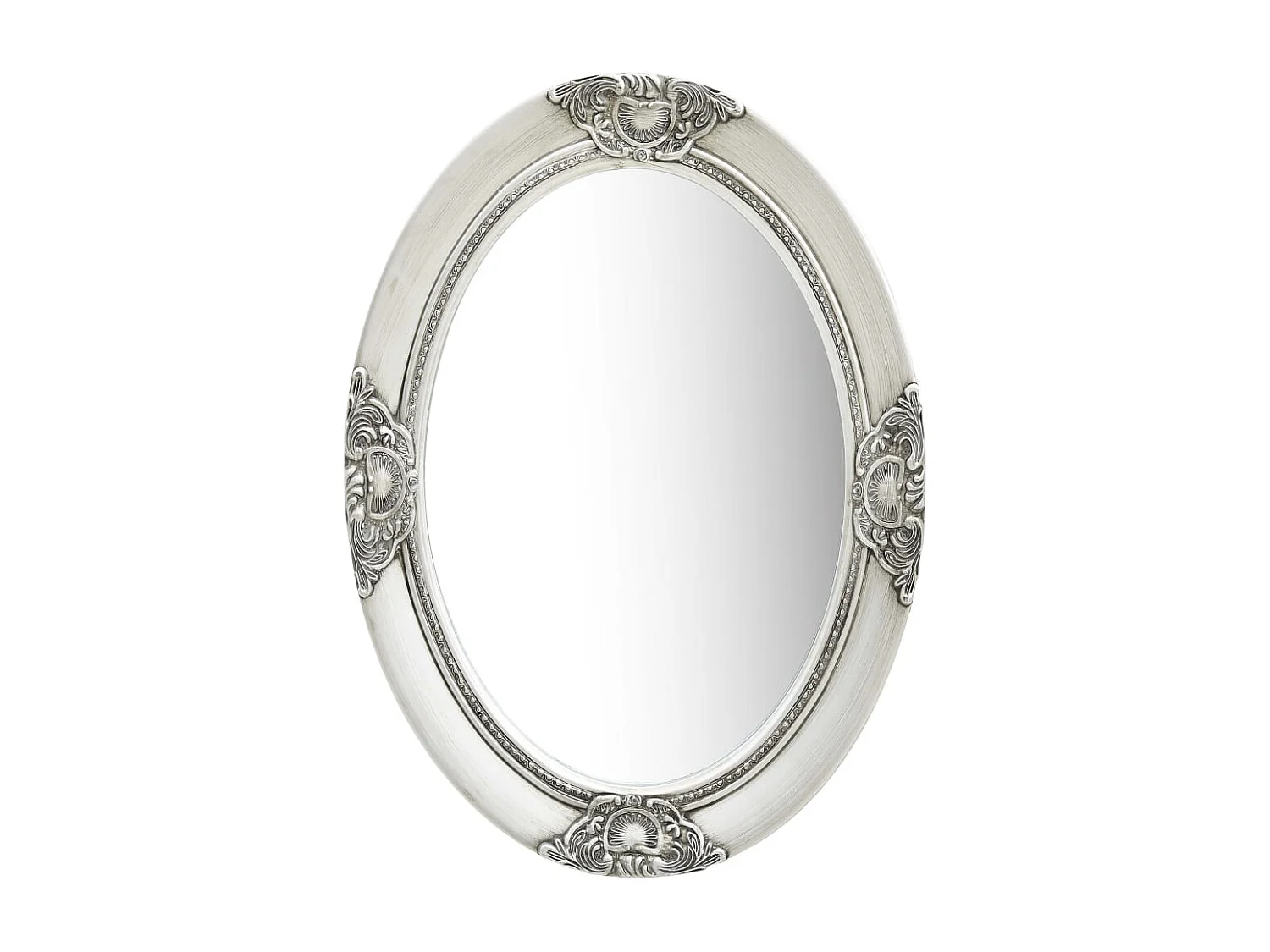 Specchio da parete in stile barocco 50x70 cm Argento