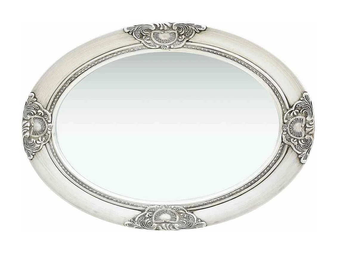 Specchio da parete in stile barocco 50x70 cm Argento