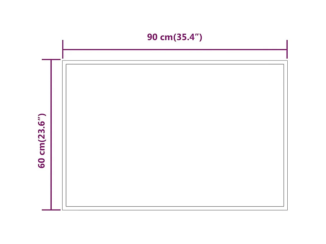 Miroir de salle de bain à LED 90x60 cm