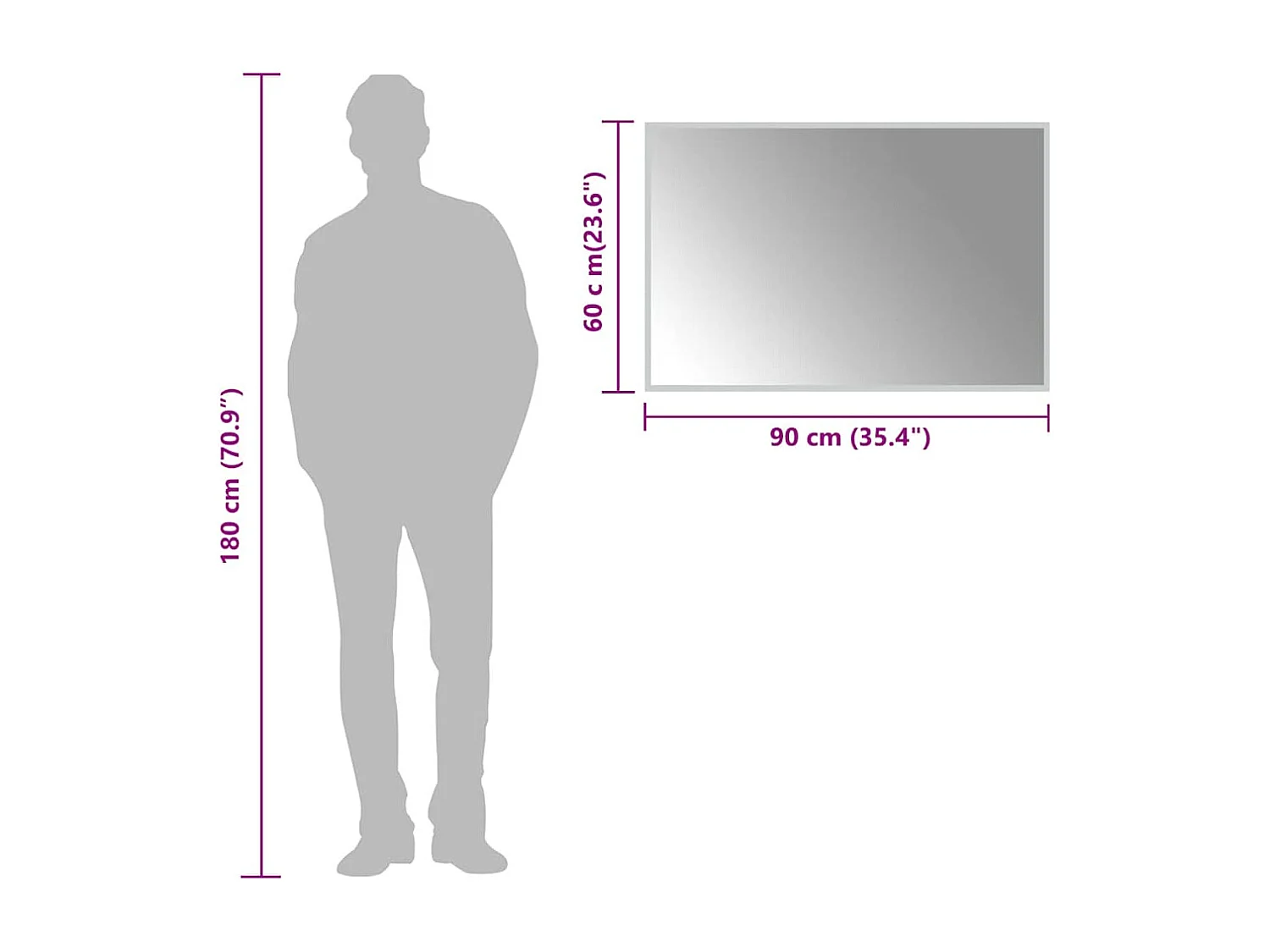 Miroir de salle de bain à LED 90x60 cm