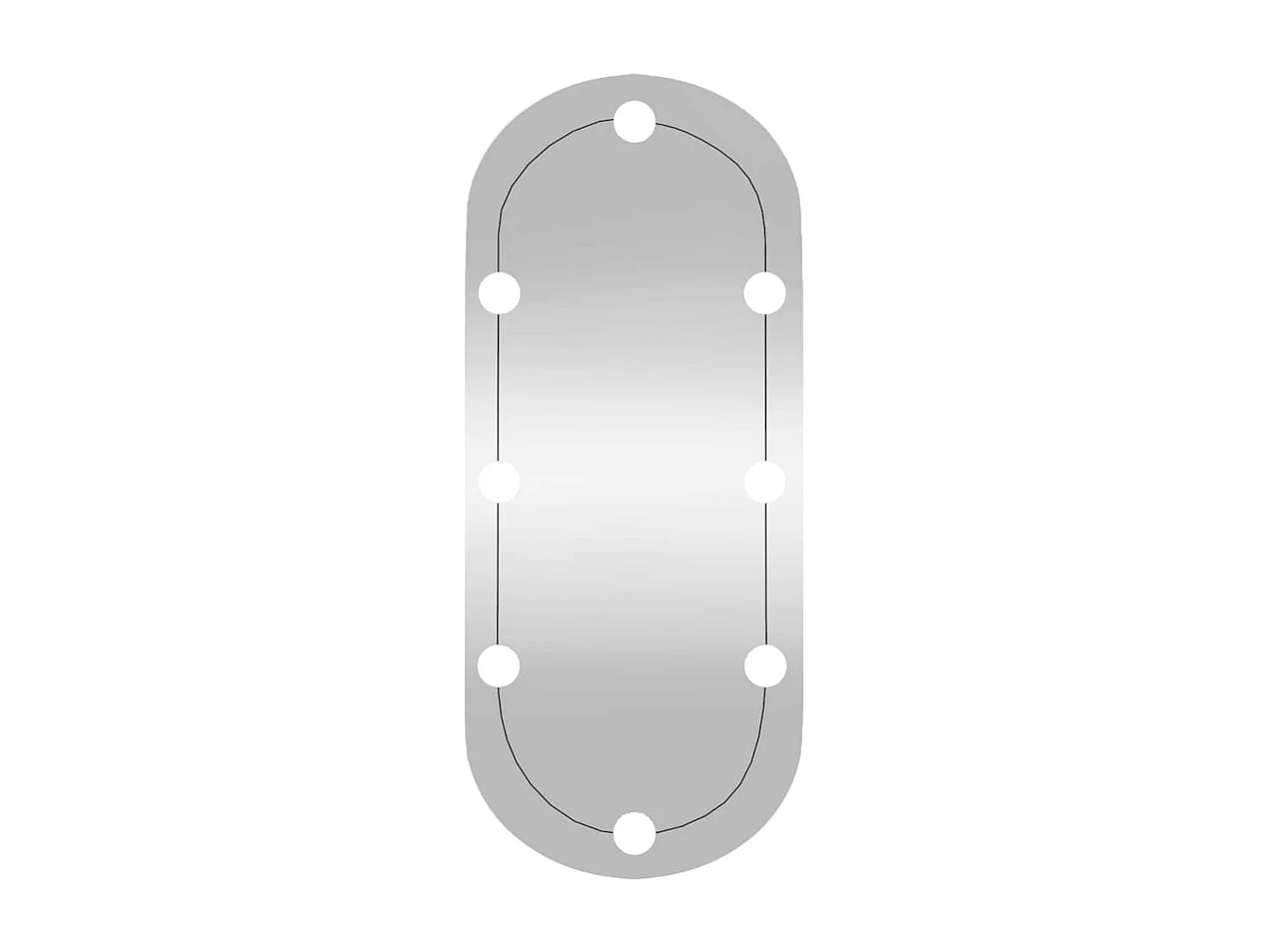 Wandspiegel mit LED-Beleuchtung 30x70 cm ovales Glas