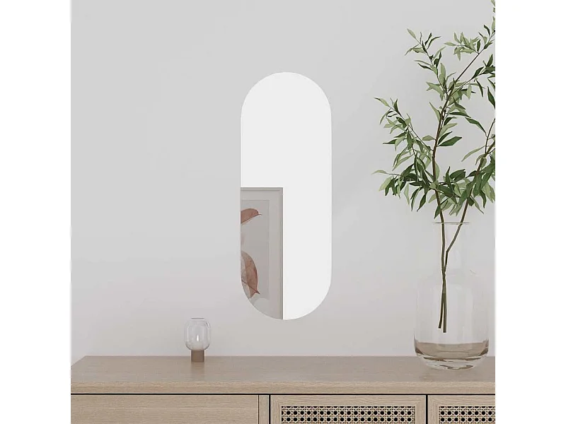 Espejo de pared 15x40 cm Cristal ovalado