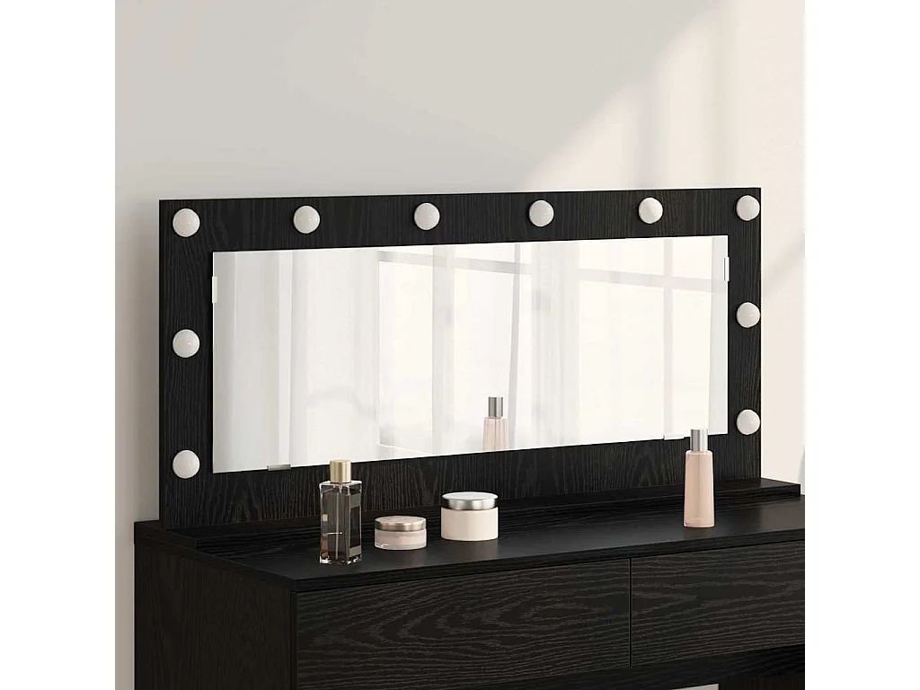 Miroir de vanité avec miroir Chêne noir 100 x 45 x 18 cm