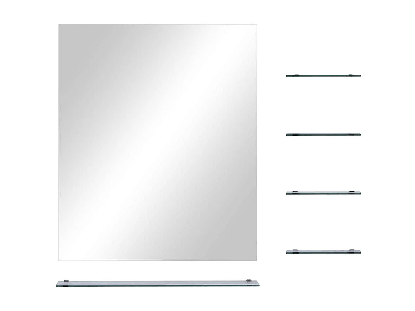 Specchio da parete con 5 ripiani Argento 50 x 60 cm