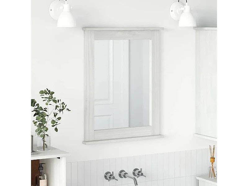 Specchio VIGO Bianco 55,5 x 5 x 70 cm Legno massello di pino