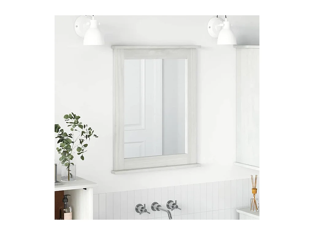 Miroir VIGO Blanc 55,5 x 5 x 70 cm Bois massif en pin