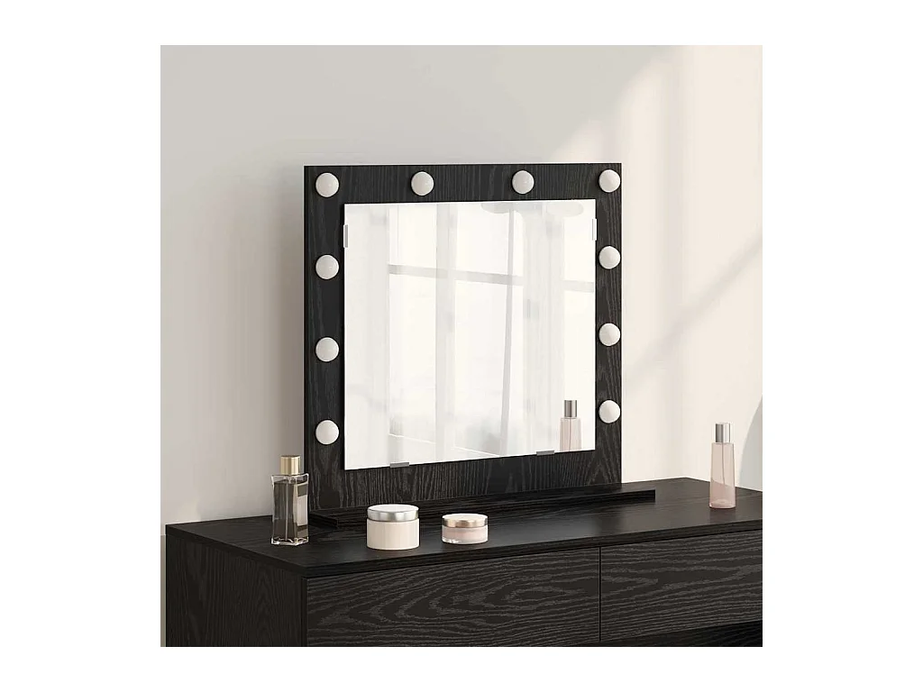 Miroir de vanité avec miroir Chêne noir 60 x 55 x 18 cm