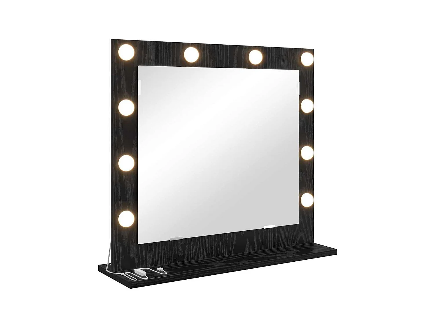 Kaptafelspiegel met spiegel Zwarte eik 60 x 55 x 18 cm