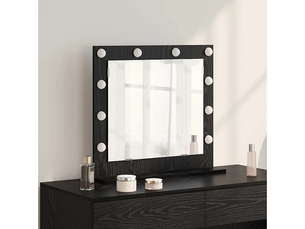 Miroir de vanité avec miroir Chêne noir 60 x 55 x 18 cm