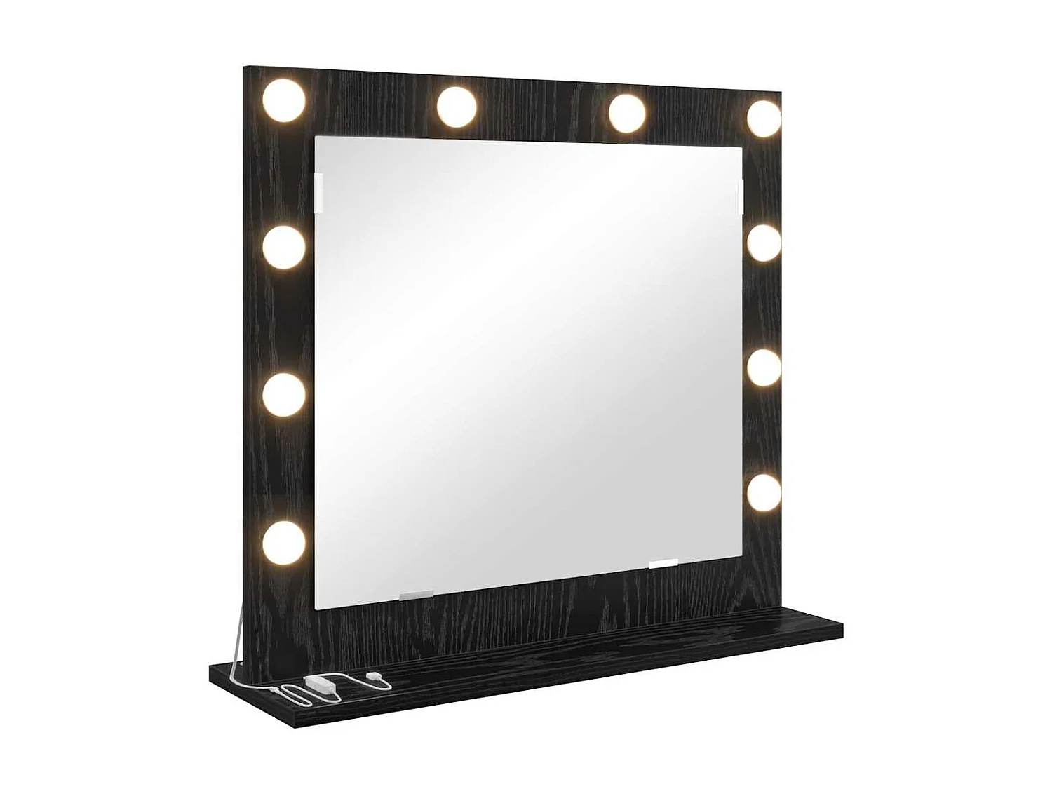 Miroir de vanité avec miroir Chêne noir 60 x 55 x 18 cm