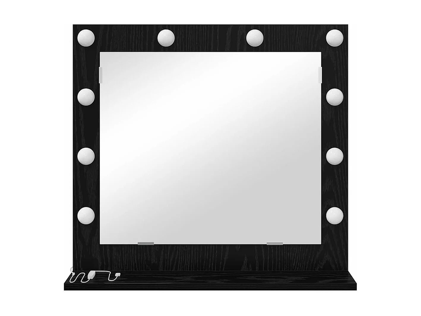 Miroir de vanité avec miroir Chêne noir 60 x 55 x 18 cm