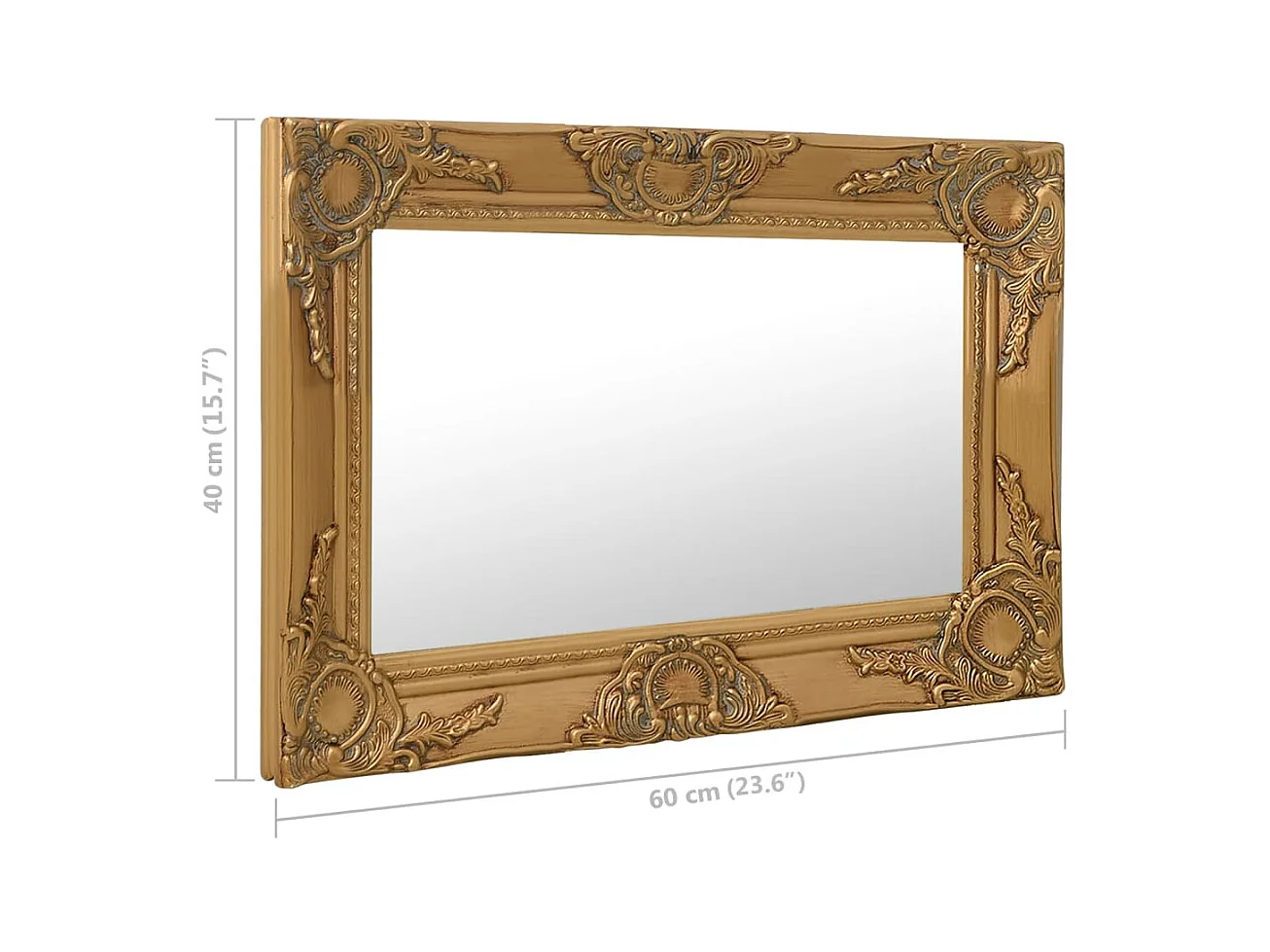 Espejo de pared estilo barroco 60x40 cm Dorado