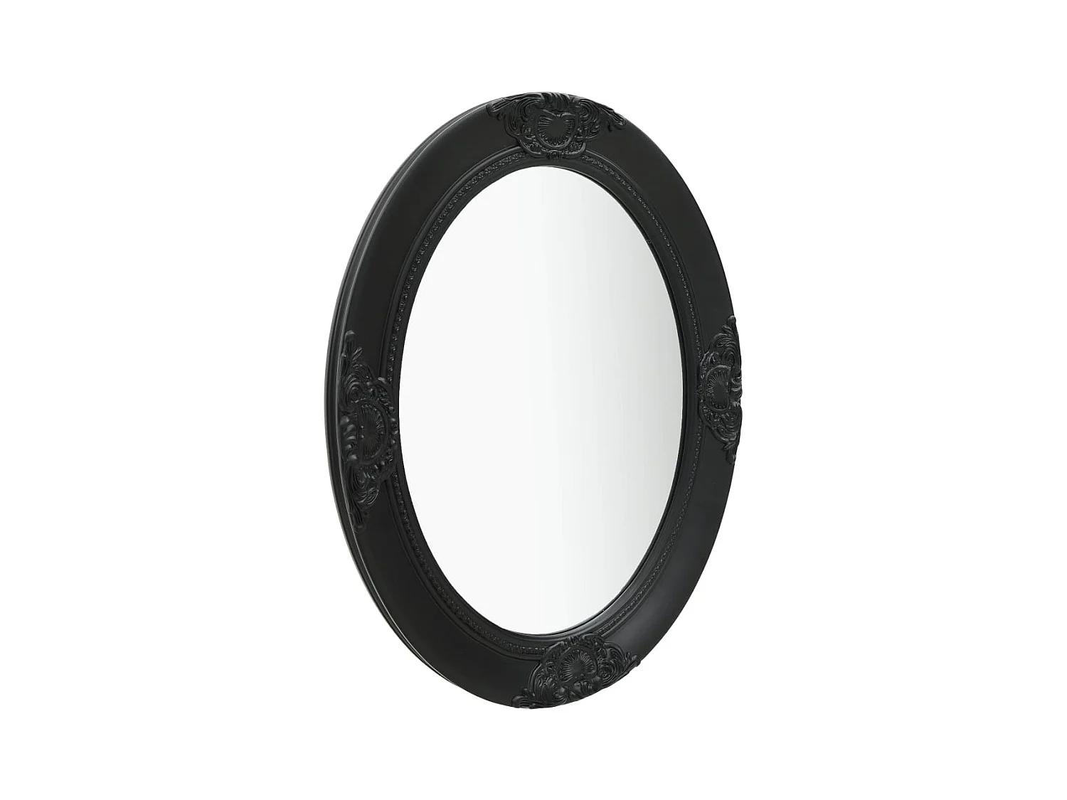 Specchio da parete in stile barocco 50x70 cm nero