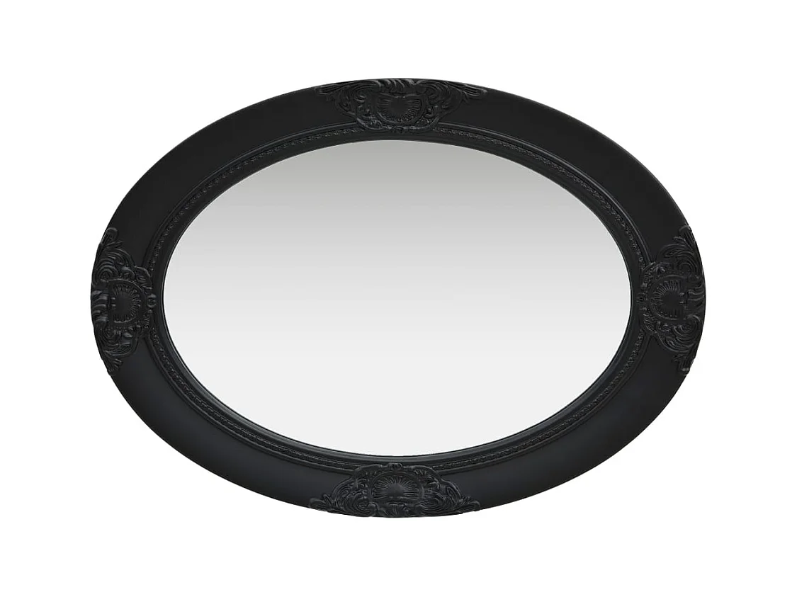 Specchio da parete in stile barocco 50x70 cm nero