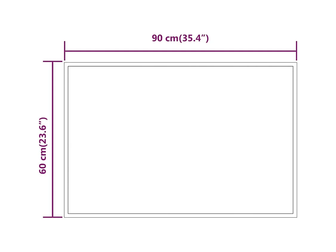 Miroir de salle de bain à LED 60x90 cm