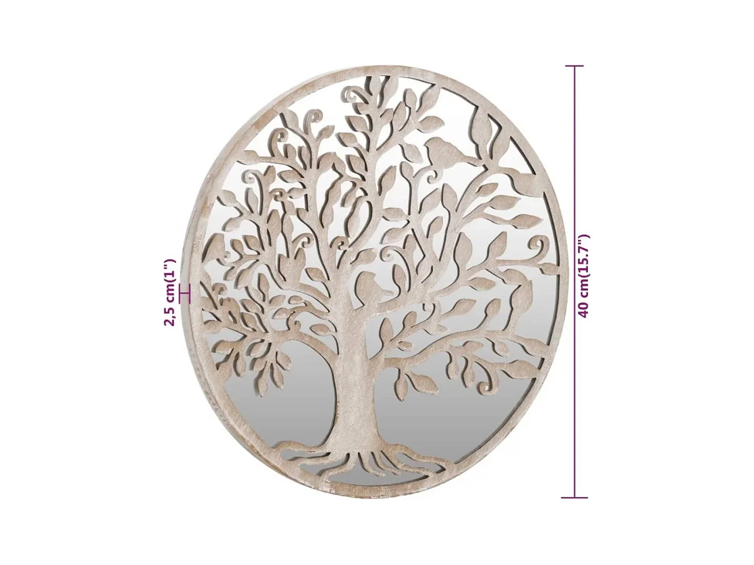 Gartenspiegel Sand 40x2,5cm Eisen Rund Außenbereich