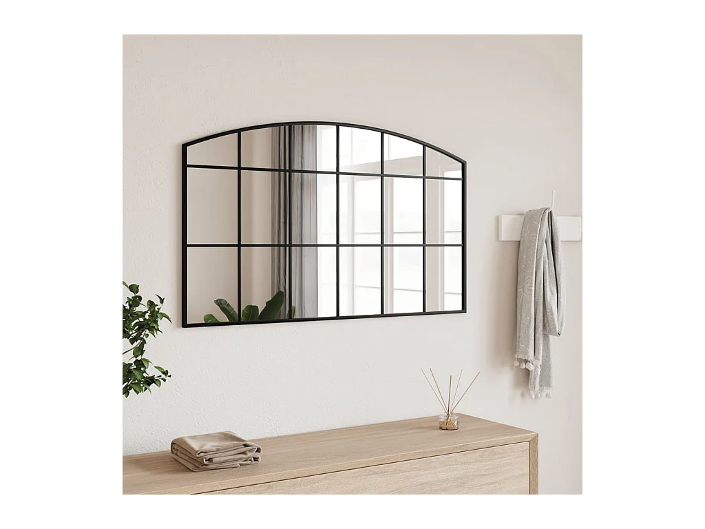 Specchio da parete nero 100x60 cm arco in ferro