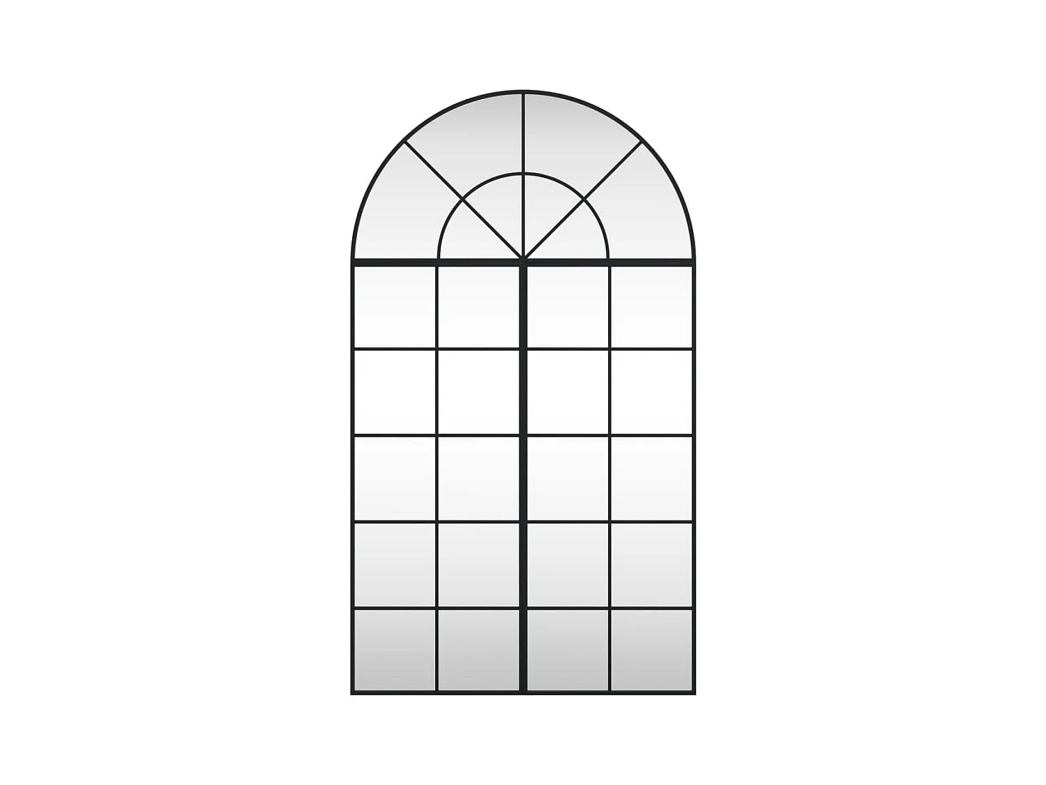 Specchio da parete nero 80x140 cm arco in ferro