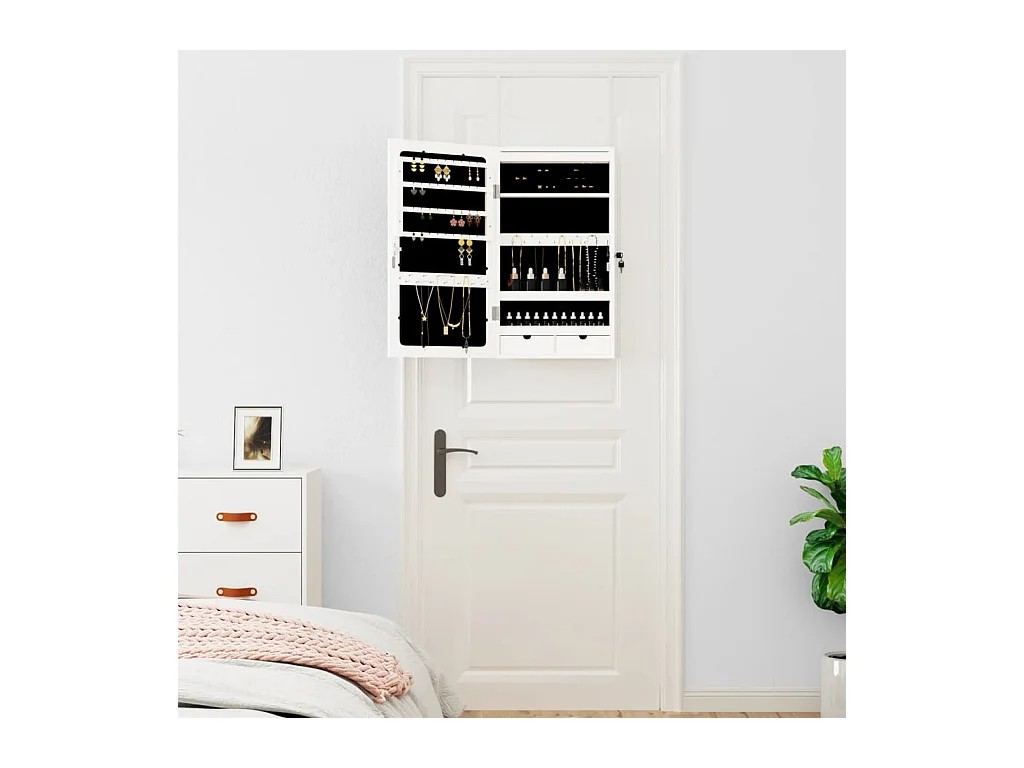 Joyero con espejo e iluminación de pared LED blanca