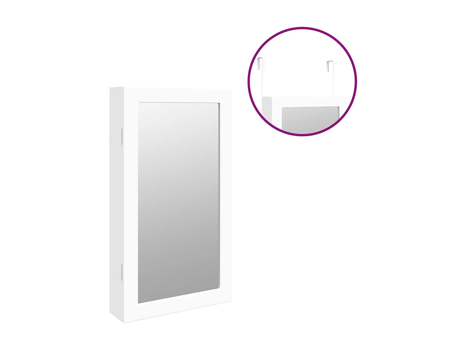 Joyero con espejo e iluminación de pared LED blanca