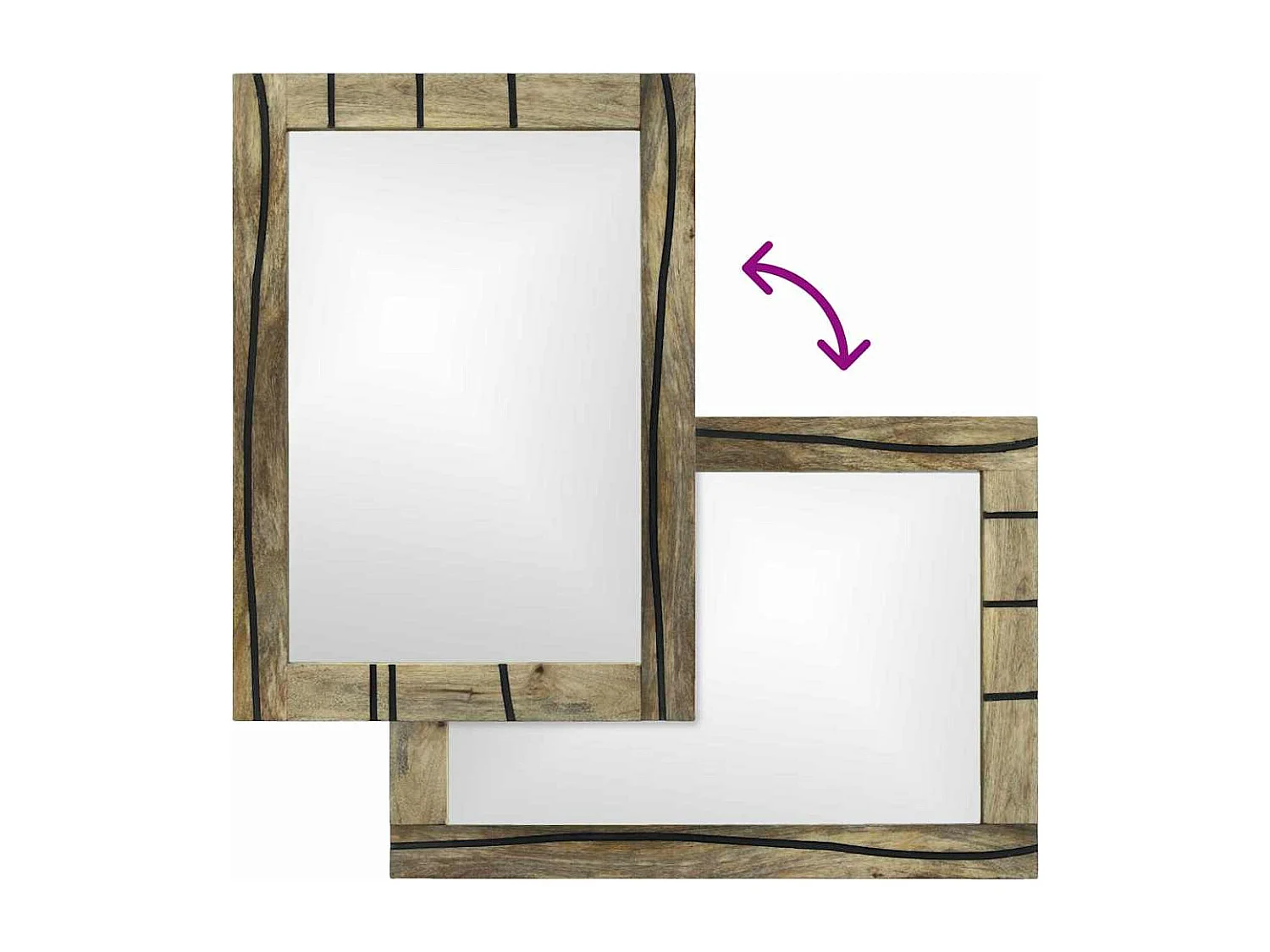 Miroir de salle de bain avec miroir Marron 50 x 2,5 x 70 cm