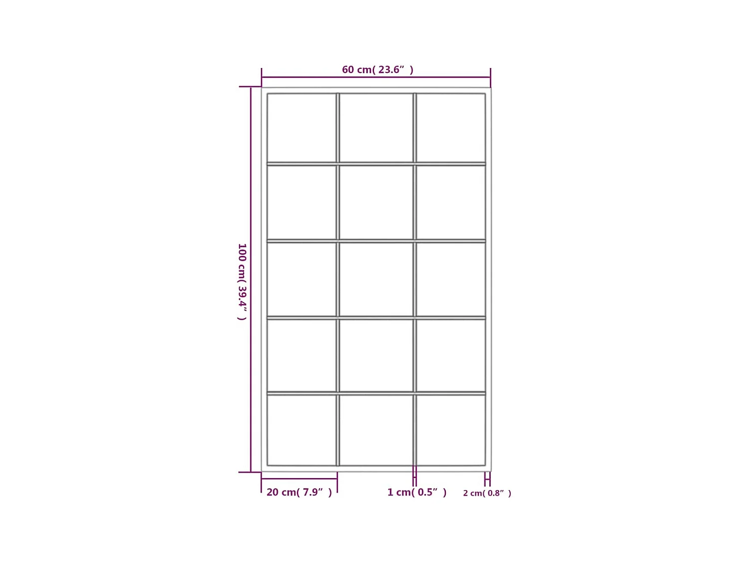Espejos de pared 3 piezas negro 100x60 cm metal