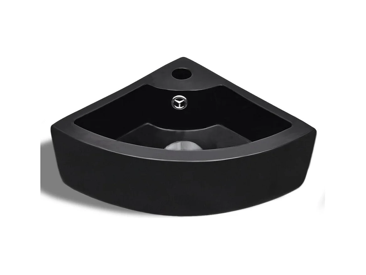 Lavabo con foro troppo pieno 45x32x12,5 cm Nero