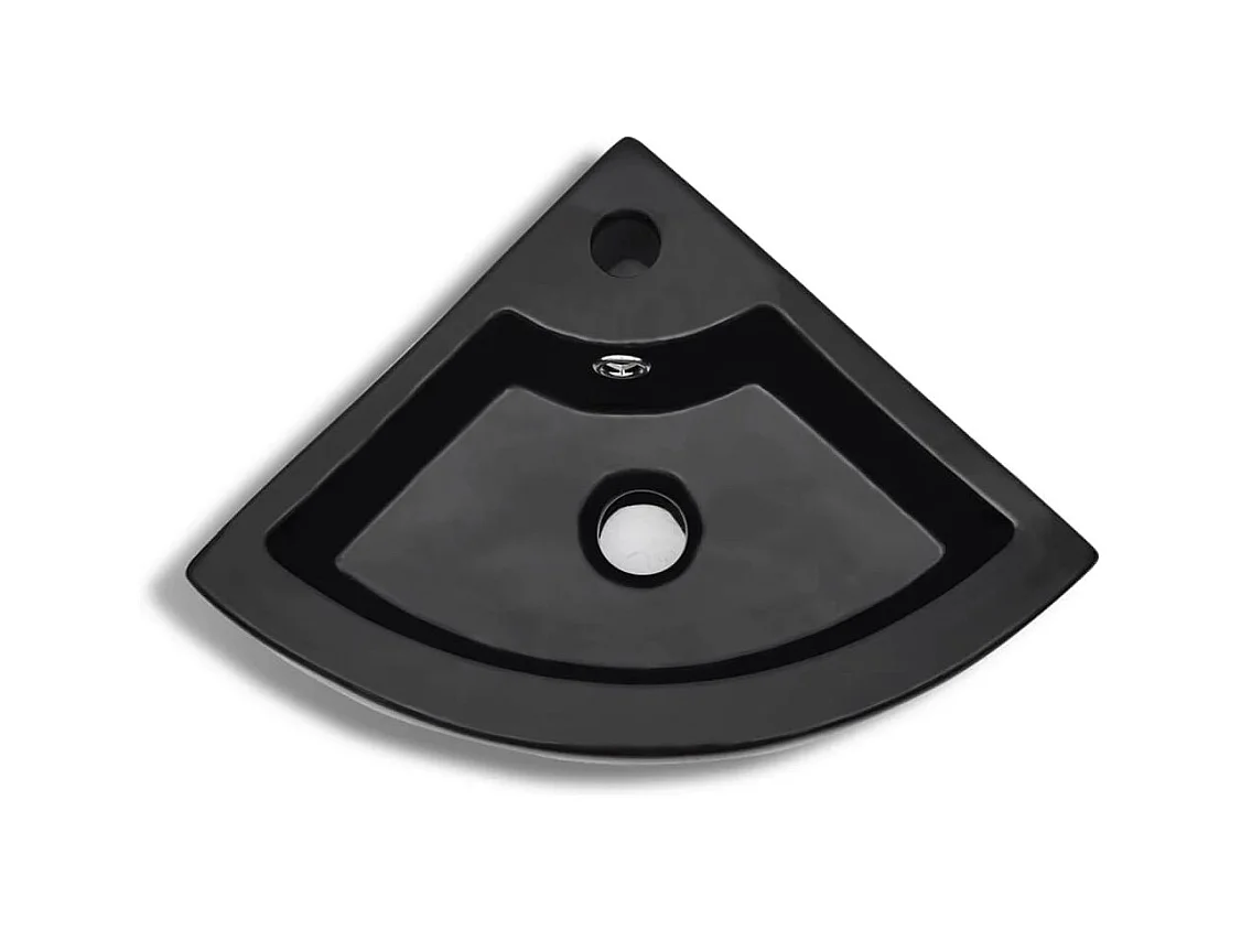 Lavabo con foro troppo pieno 45x32x12,5 cm Nero