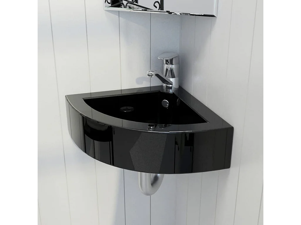 Lavabo con rebosadero 45x32x12,5 cm Negro