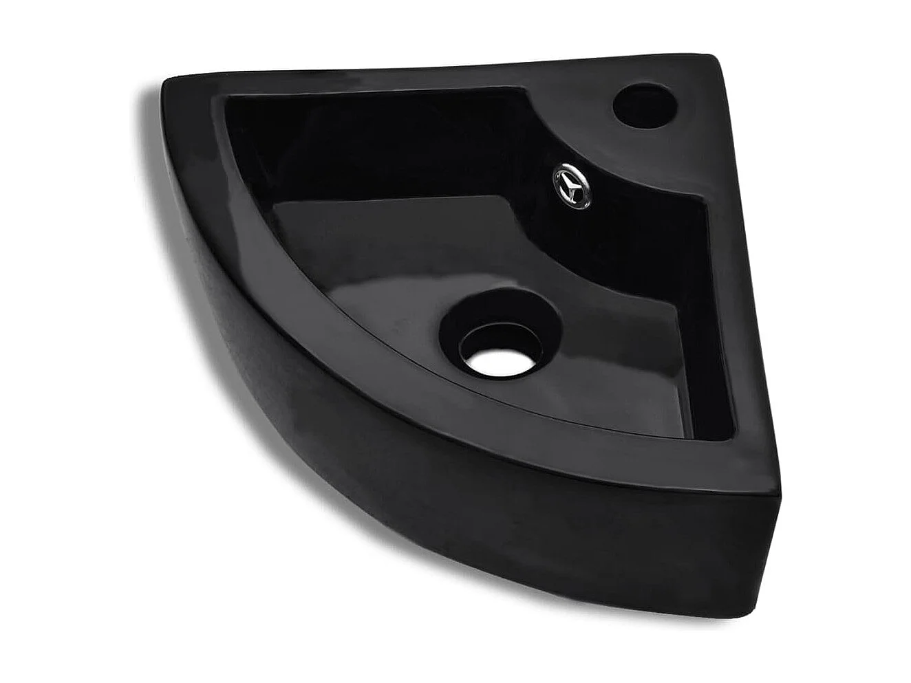 Lavabo con rebosadero 45x32x12,5 cm Negro