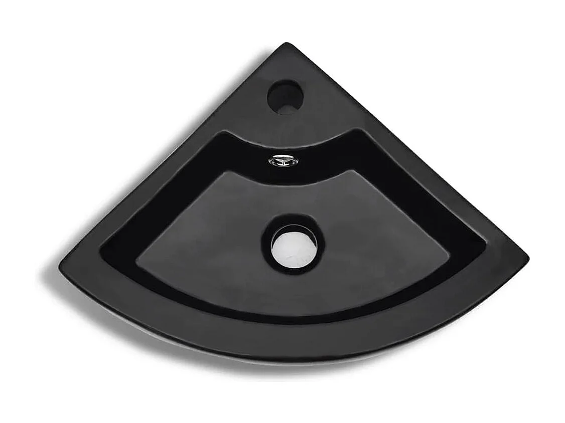 Lavabo con rebosadero 45x32x12,5 cm Negro