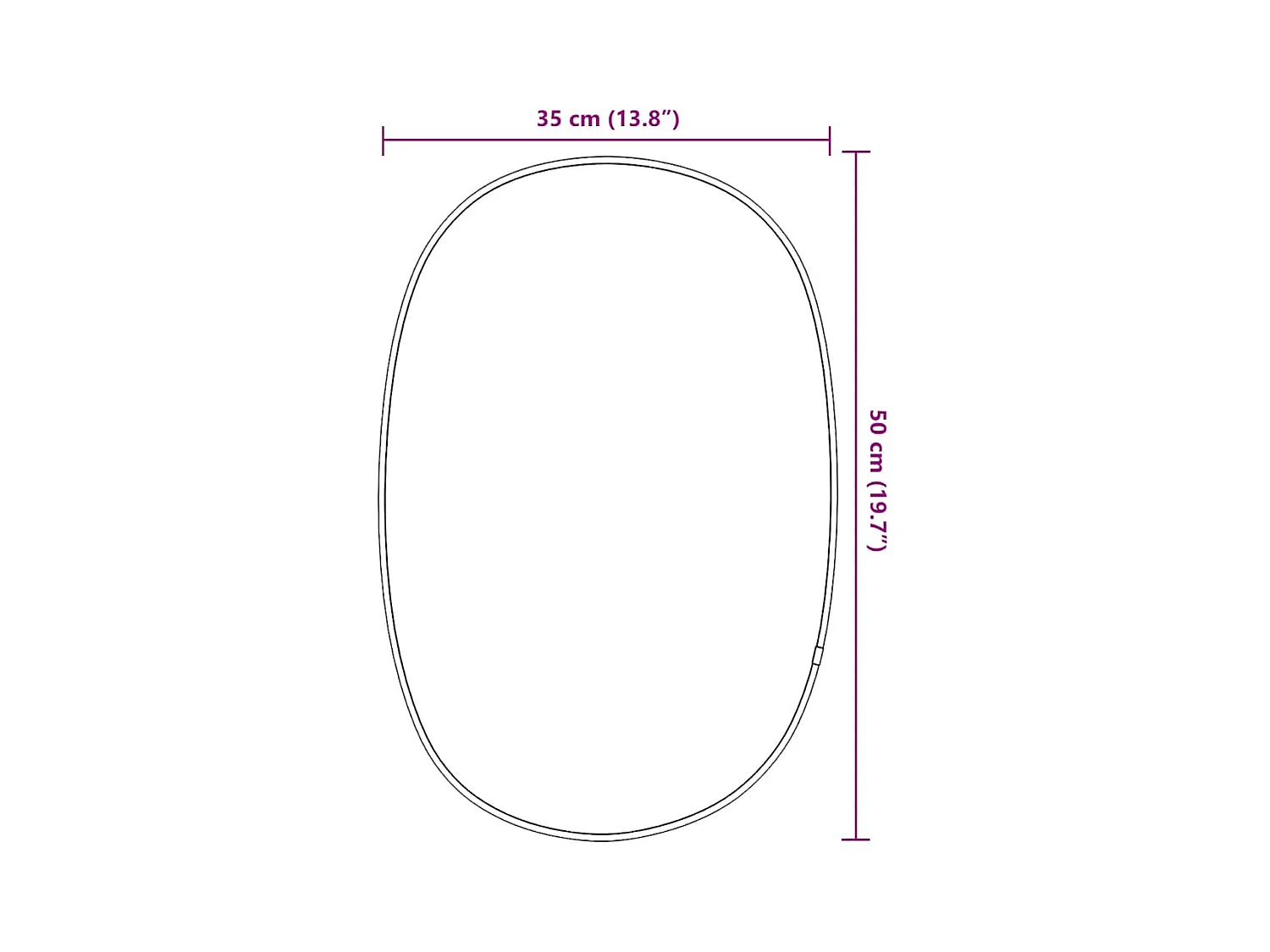 Specchio da parete argentato 50x35 cm