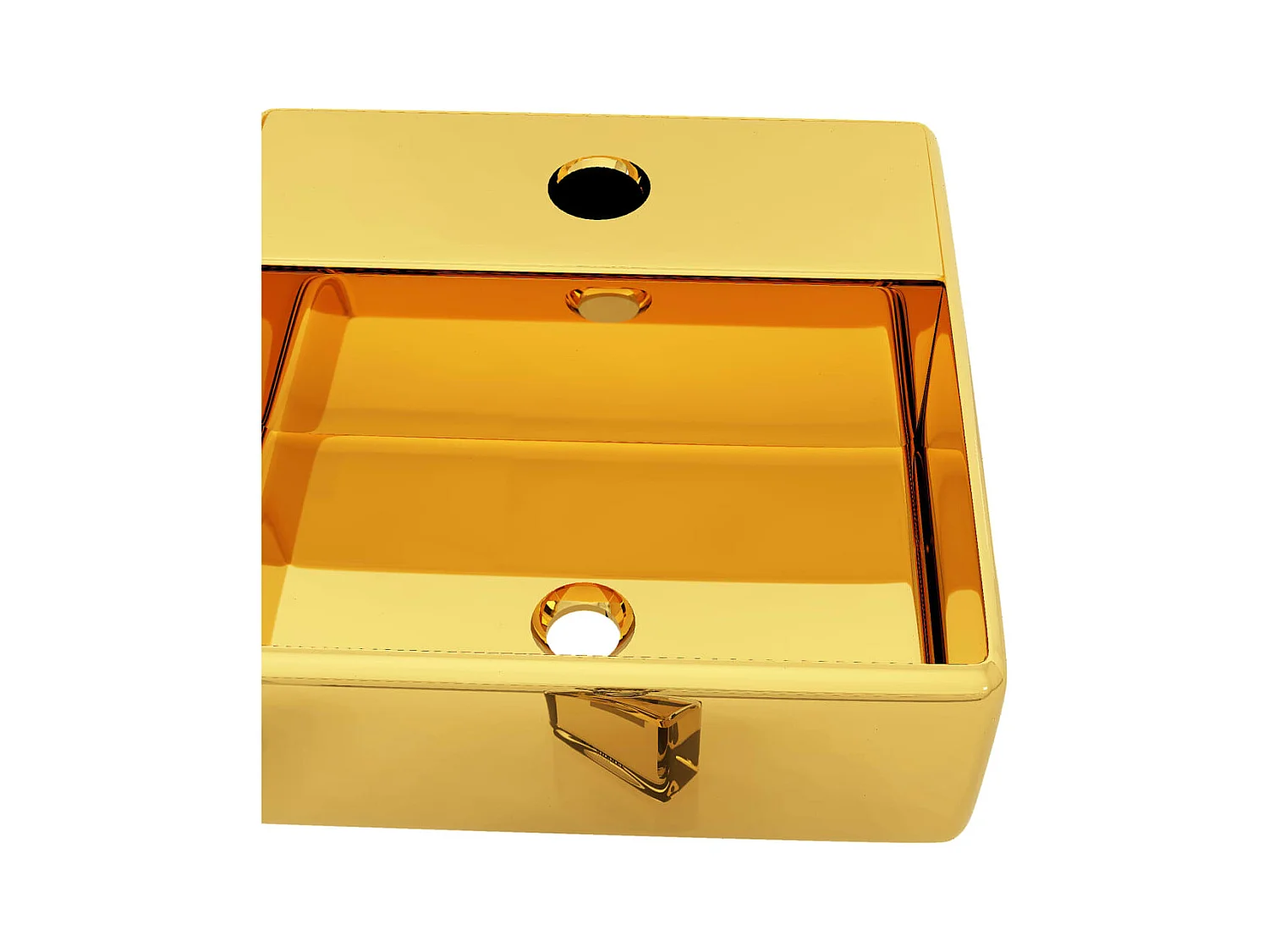 Lavabo con orificio para grifería 38 x 30 x 11,5 cm Cerámica Oro