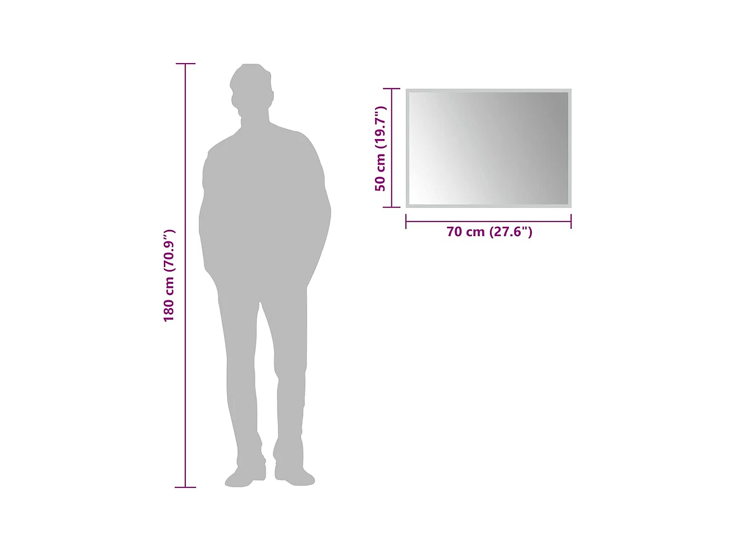 Miroir de salle de bain à LED 70x50 cm