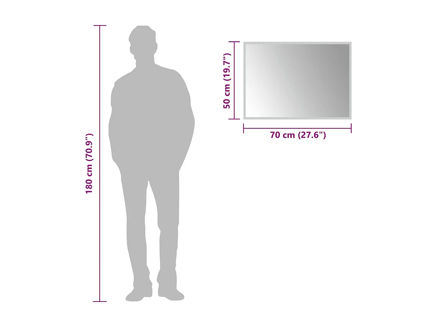 Miroir de salle de bain à LED 70x50 cm