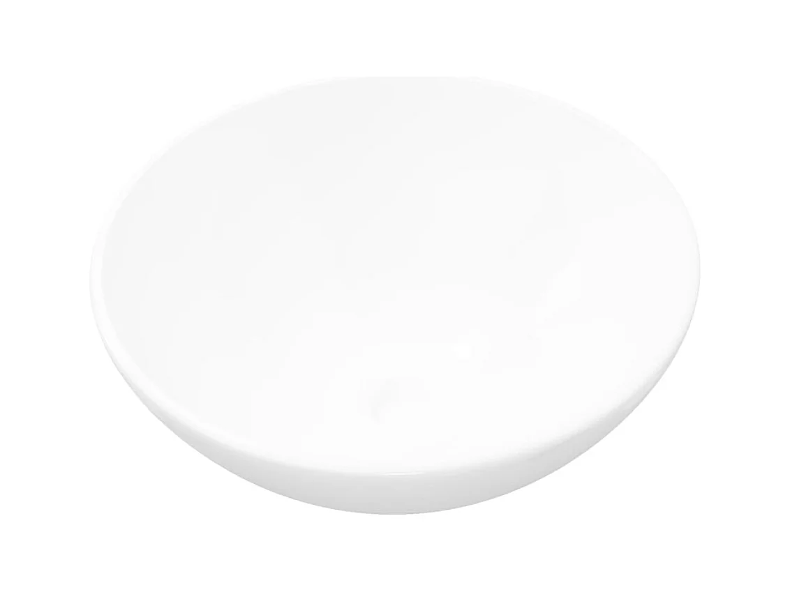 Lavandino da bagno rotondo in ceramica bianca