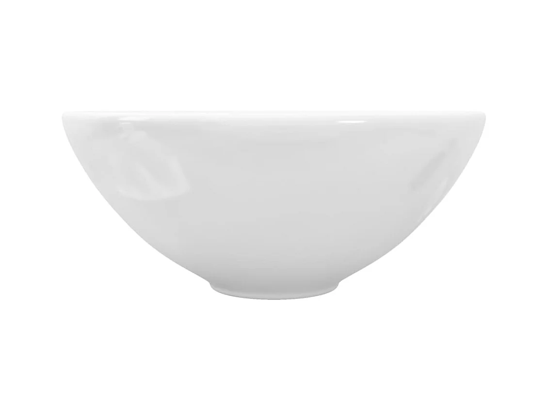 Lavandino da bagno rotondo in ceramica bianca