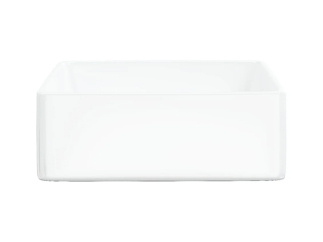 Witte wastafel 37x37x13 cm vierkant keramiek