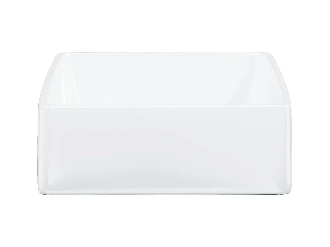 Witte wastafel 37x37x13 cm vierkant keramiek