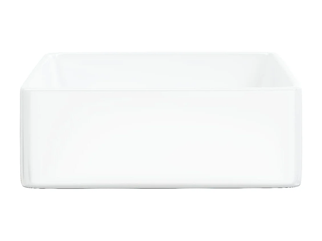 Lavabo blanco 37x37x13 cm cuadrado de cerámica