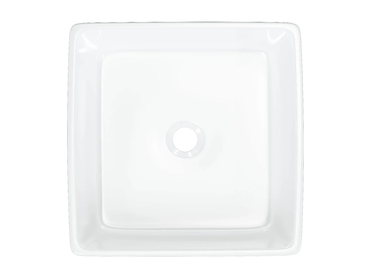 Lavabo blanco 37x37x13 cm cuadrado de cerámica