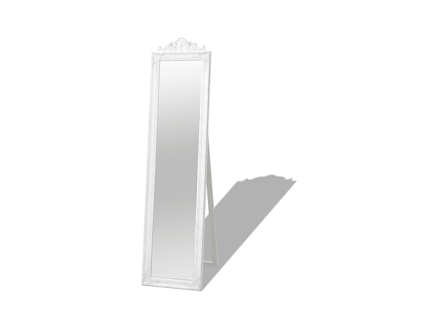 Espejo de pie estilo barroco 160x40 cm Blanco
