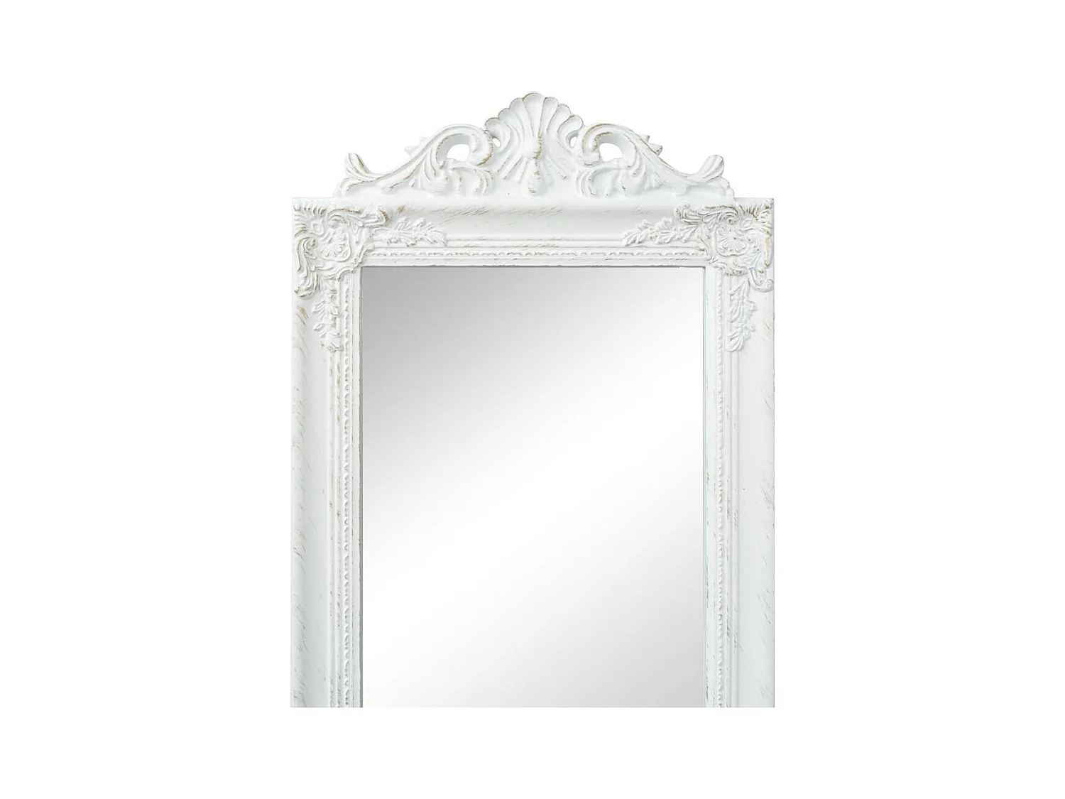 Espejo de pie estilo barroco 160x40 cm Blanco