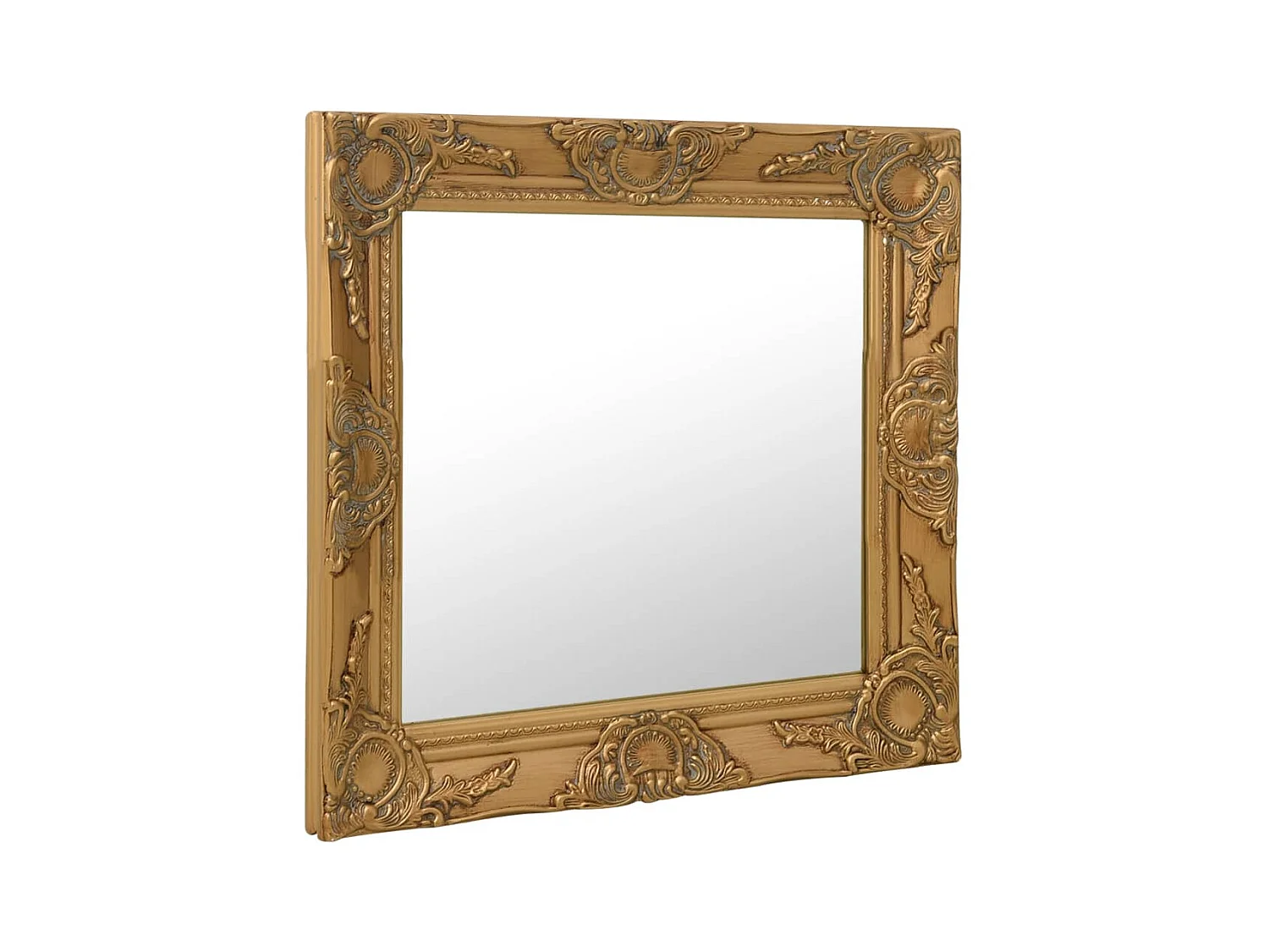 Miroir mural style baroque 60x60 cm Doré